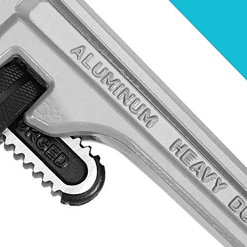 DURATECH 24-inch Aluminum Straight Pipe Wrench, Adjustable Plumbing Wrench - size: 24-inch, style: Straight