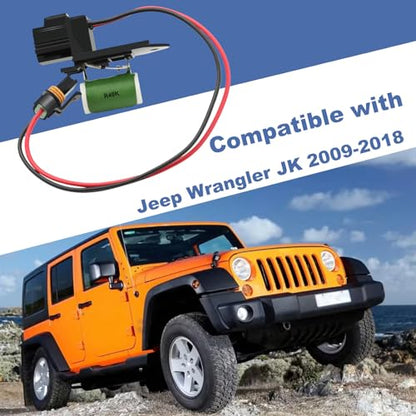 Radiator Fan Motor Wiring Harness, Engine Cooling Fan Motor Wiring Harness Compatible with Jeep Wrangler JK 2009 2010 2011 2012 2013 2014 2015 2016 2017 2018 Replace# 55056789AC 55056789AA