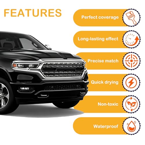 PXJ/KXJ Diamond Black Touch Up Paint for Dodge Ram - color: Fit For Dodge Ram Diamond Black PXJ/KXJ