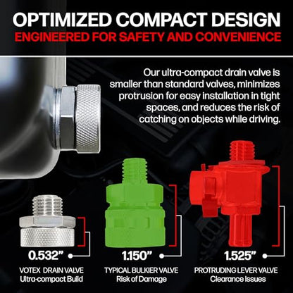 Votex - Made in USA - M16 x 1.5MM Quick Easy Valve Oil Drain Plug fits Mini, Subaru, Toyota, and More - Stainless Steel - Part Number SMQDP009 - size: M16-1.5 Valve Drain Plug