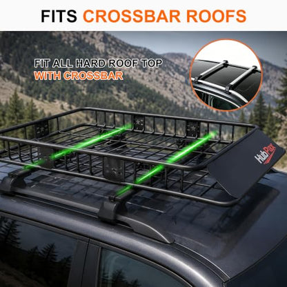 Roof Mount Cargo Carrier Basket & 20 Cu Ft. Waterproof Cargo Bag - size: 20 Cubic feet