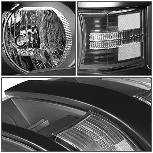 DNA MOTORING Black Housing Projector Headlights Compatible with 15-19 Silverado 2500 HD 3500 HD, HL-OH-CSIL15-BK-CL1 - color: Black Clear