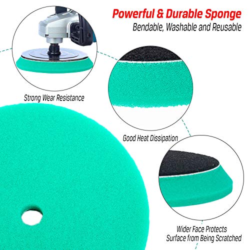 3pcs 7 inch Polishing Pads for Orbital Sander, 7'' Orbital Buffing Pads Hook and Loop Foam Buffer Pad Set for Cutting, Compounding, Polishing and Waxing, almohadillas de pulido para lijadora Orbital - size: 7 inch