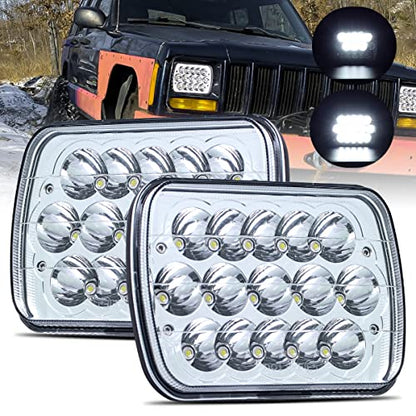 5x7In H6054 LED Headlights DOT Approved 2PCS Hi/Low Beam Rectangle - size: 5x7 led headlights-2pcs