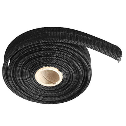 Heat Hose Fiberglass Wrap Shield Sleeve- 1/2" ID x 10'Black Adjustable Hose Heat Shield Spark Plug Wire fuel line Roll For Car Wire Loom cable Brake Line Cable - size: 1/2" ID x 10'