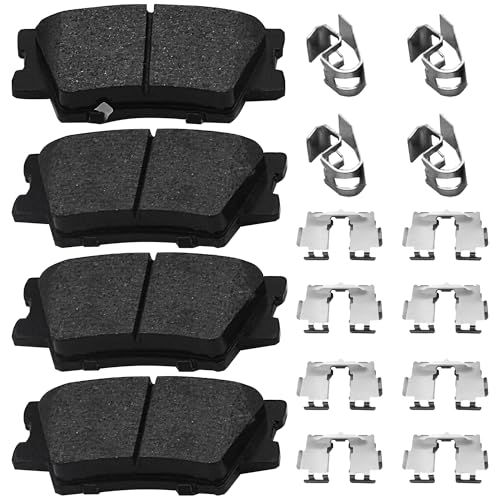 Rear Brake Pads Set Compatible with Le-xus ES300h ES350 HS250h, Pontiac Vibe, Toyota Avalon Camry Matrix RAV4 Automotive Replacement Brake Pads Semi-Metallic D1212 - style: D1212