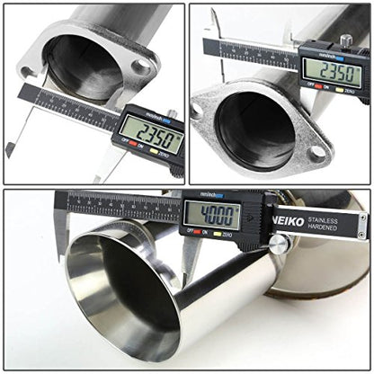 Auto Dynasty 4" Rolled Catback Exhaust Tip System For 2006-2009 Mitsubishi - color: Rolled Tip