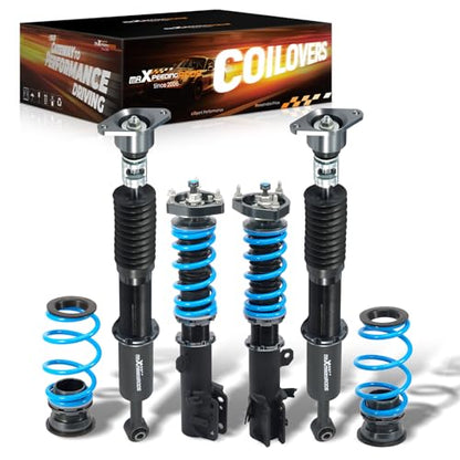 maXpeedingrods Coilover for Ford Fiesta MK6 2011-2019, for Ford Fiesta ST 2014-2018, 24 Levels Damper Adjustable Coilovers Suspension Kit, Height Adjustable T6 Upgraded Lowering Kits Blue