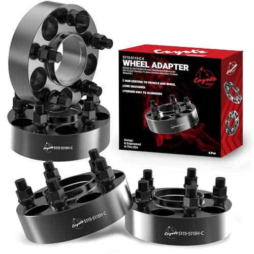 Wheel Accessories Parts 4 Pcs Hub Centric Wheel Spacers Adapters 5 on 115mm 5x115mm 1.50 Inch Thick 71.5mm Hub M14x1.5 14x1.5 Thread Stud Fits Chrysler 300 ｜ Dodge Challenger Charger Magnum - size: 1.50" Thick, style: 4 Pack