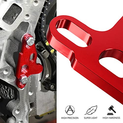 2PCS Red Oil Pump Alignment Girdle Brace Kit,Billet Aluminium CNC Machined Oil Pump Guide Hold Down Tool for GM Gen V LT1 LT4 LT5 L83 L86 L87 Engine Cam Swap,Anodized Finish with Bolts - color: RED