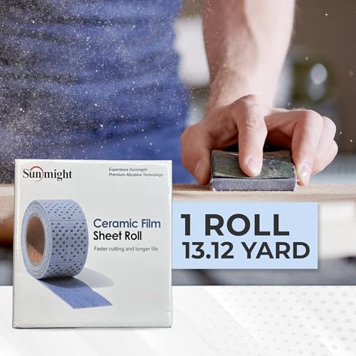 Sunmight Ceramic Film Sandpaper Roll 2.75" x 13.12yd 320G — Hook & Loop Sand Paper Sheets for Auto Body, Car Sanding, Wood, Metal, Longboard Block Tools | Wet Dry Automotive Shop Supplies, Wet Dry Use - size: 320G Grip