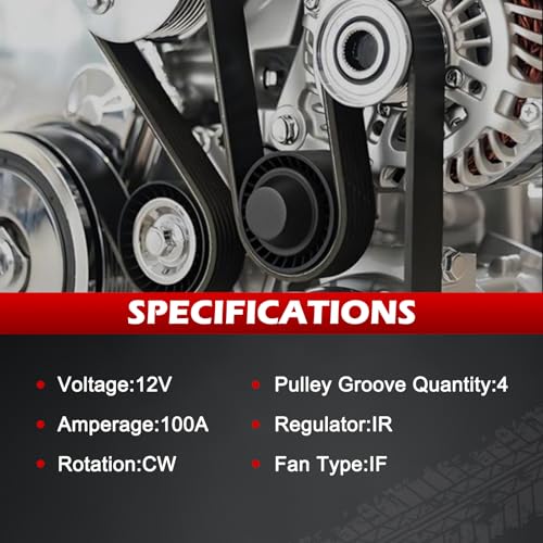 11519 Alternator 100A 12V for Toyota for Camry 2010, for Camry 2011, 2.5L L4, High Output Alternator OE 11516, 11519, 1042102650, 270600V060, 270600V06084, 2706036050, 94168, AL3367X - size: 11519 | 100A