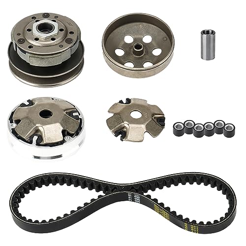 GY6 50cc Performance Clutch Kit, fit for GY6 50cc 4 Stroke 139QMB Engine Scooter ATV, include Front Clutch Assembly and Variator Assembly with 669 belt