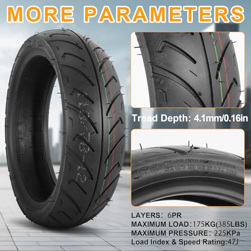 110/70-12 Tubeless Tire for Scooter Moped - TL - 47 J 6PR - 1 PACK - size: 110/70-12
