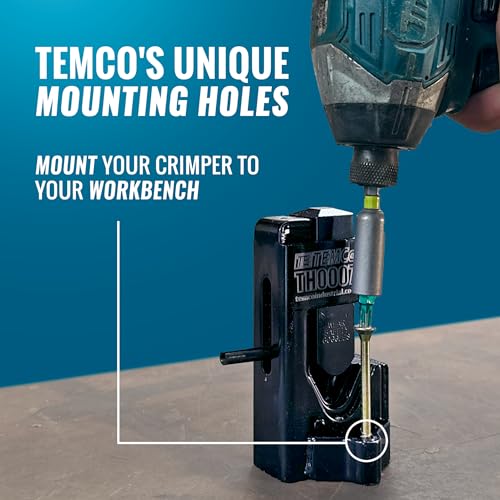 TEMCo Hammer Lug Crimper Tool - Crimps 8 AWG to 4/0 Battery & Welding Cables (Workbench-Mountable)