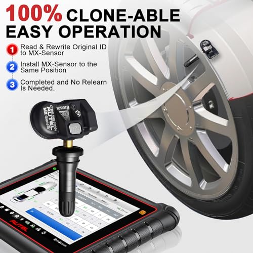 Autel TPMS Sensor Universal 1 Sensor with Dual Frequency (315MHz + 433MHz), Tire Pressure Monitoring Sensor Replacement for 99% Vehicles, Programmable by Autel TPMS Tool (Rubber Valve)