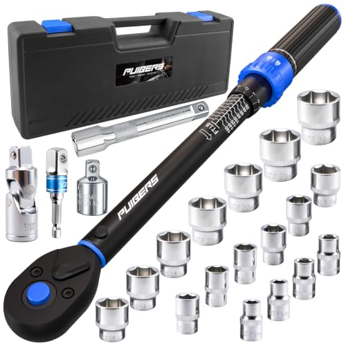 1/2-Inch Drive Torque Wrench Set, 10-170 ft-lb Dual Scale - size: 1/2" 10-170 FT.LB - 22 Pcs