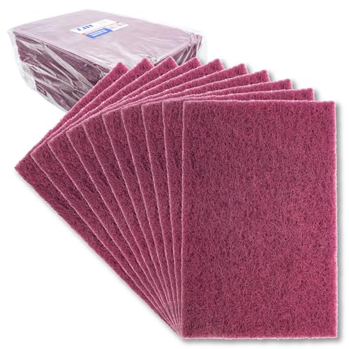 TJR® Scuff Pads 10-Pack – Non-Woven Fleece Buffing Pads for Automotive, Autobody – Multipurpose 6 x 9 Inch Scouring Pad – Tear Resistant Wet and Dry Use Sanding Pads (Medium P400) - style: Medium P400