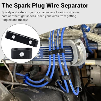 12-Piece Spark Plug Wire Separator and Holder Set(black) - color: black