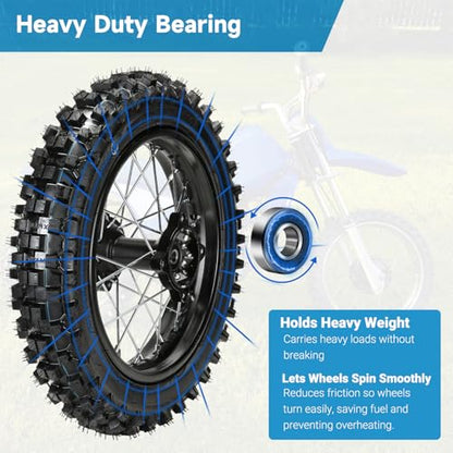 EOPOAYI 3.00-12 80/100-12 Rear Rim Wheel Tire for 110cc 125cc SSR Dirt Bike