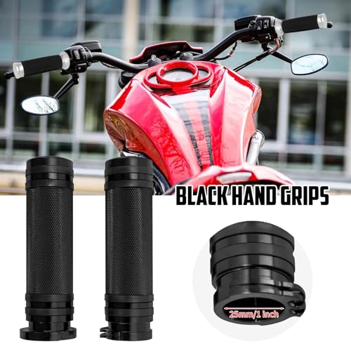 1 Inch Cable Throttle Handlebar Grips Motorcycle Hand Grips - color: #1 Black
