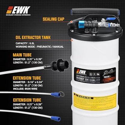EWK 6.5L Pneumatic/Manual Oil Extractor, Oil Change Pump for Automotive - size: 6.5L