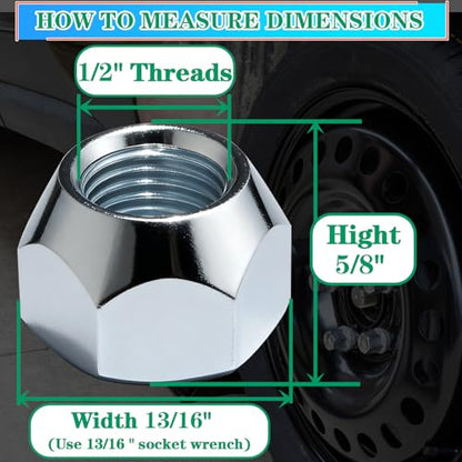 10pcs 1/2''-20 Trailer Lug Nuts, Zinc Plate - size: 10pcs lug nuts