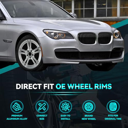 New Single 18 Inch 18x8.5 Inch Premium Aluminum Alloy Rear Wheel Rim Fits for BMW 3 & 4 Series Activehybrid 2012 2013 2014 2015 2016 2017 2018 2019 2020, 36117845881 Direct Fit OE Replacement