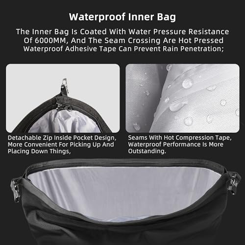 Rhinowalk Motorcycle Saddlebags Waterproof 25L Saddle Bag Quick Release side bag Fits Most Adventure and Sports Bike Motorcycle Racks,1 pack - size: 25L