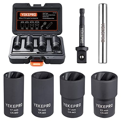 6PCS Lug Nut Removal Tool, 1/2 Inch Bolt Extractor Set - size: 6-Piece Twist Socket Set