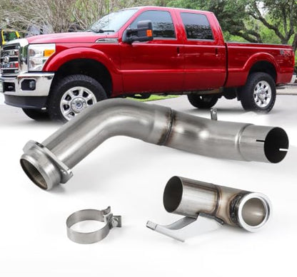 Stainless Steel Exhaust Pipes for 2015-2019 Ford F250 F350 F450 F550 6.7L 4" Powerstroke Diesel - size: for 2015-2019 F250 F350 F450 F550