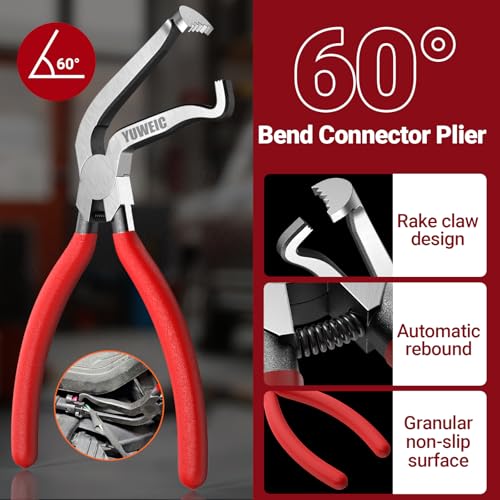 4PCS Electrical Disconnect Pliers Set, Automotive Electrical Disconnect Pliers and Terminal Pin Removal Tool Kit, Professional Automotive Tools for Most Cars, Trucks and SUVs - size: 4