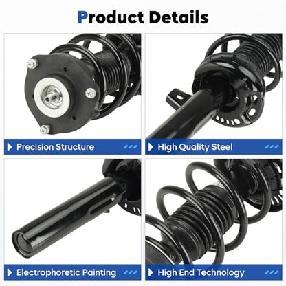 Front Struts Assembly Fit for Jetta 06-17, 09-17 for CC, 06-17 for Passat, 10-14 for Golf, 2012-2017 for Beetle, Shock w/Coil Spring Replace for 172311