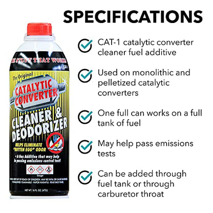 Solder-It Catalytic Converter Cleaner and Deodorizer (16 fl oz) | Fuel System Cleaner | EGR Valve, Combustion Chamber, and Oxygen Sensor Cleaner | Catalytic Cleaner Fuel Additive for Gasoline Engines - size: 16 Ounce