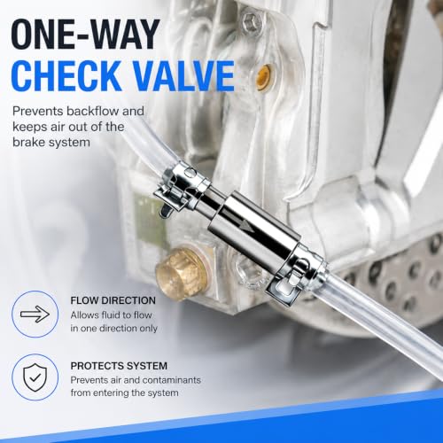 14 Pcs Brake Bleeder Hose Kit,2 Sets One Person Brake Fluid Bleeder Kit, Brake Bleed Hose, Brake Bleeder Check Valve Kit with One Way Check Valve, Tube Bleeding Tool Kit for Motorbike Car Bike