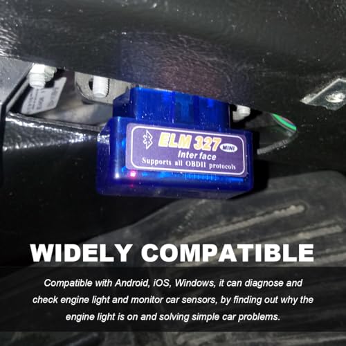 KVAEY OBDII Car Auto Diagnostic Scanner, ELM327 Automotive Bluetooth Scan Tool and Code Reader, Professional Car Bluetooth Engine Fault Code Reader, Universal Car Accessories (1 PCS) - color: Blue, size: 1 PCS