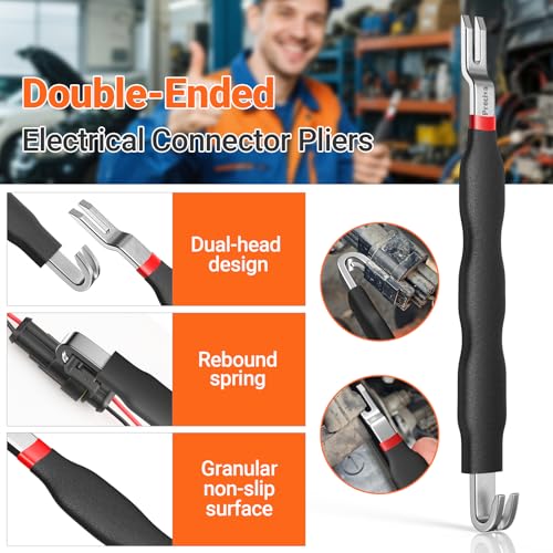 Preciva 3 PCS Electrical Disconnect Pliers, Electrical Connector Pliers for Cars, Automotive Electrical Plug Connectors, Automotive Wire Locking Push Tab - color: Black