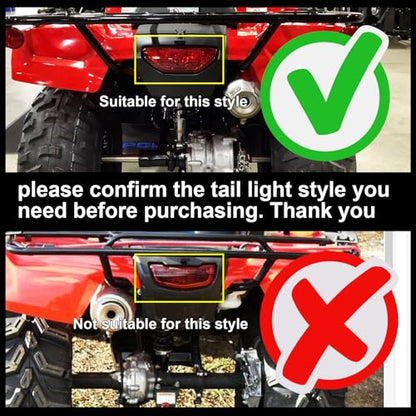 ATV Motorcycle LED Tail Light Waterproof for Honda TRX LED Brake Lamp Replaces# 33700-HN1-A71 Compatible with Honda TRX 250 300 400EX Rancher 420 TRX400X 500 700 (1 PCS) (Red) - size: Red