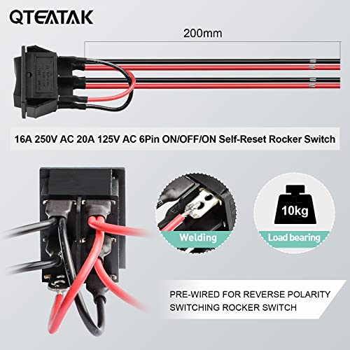 DPDT 6-Pin 3Position ON/Off/ON Pre-Wired Black Rocker Toggle Switch - color: Black, size: ON-OFF-ON 6-Pin