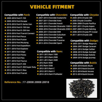 Dasbecan 100pcs 17-20008 TPMS Snap-in Tire Pressure Sensor Valve Stem