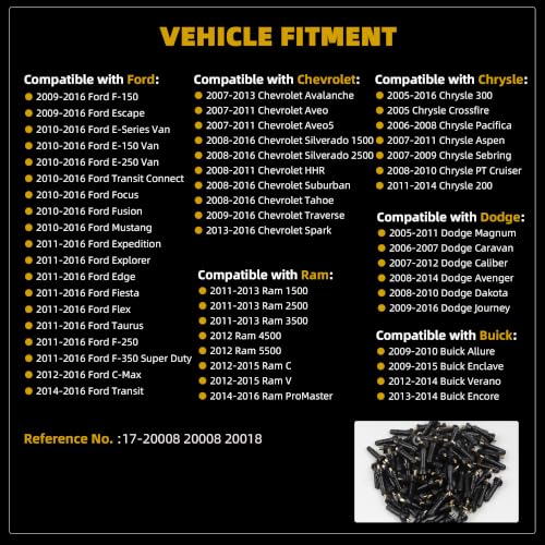Dasbecan 100pcs 17-20008 TPMS Snap-in Tire Pressure Sensor Valve Stem