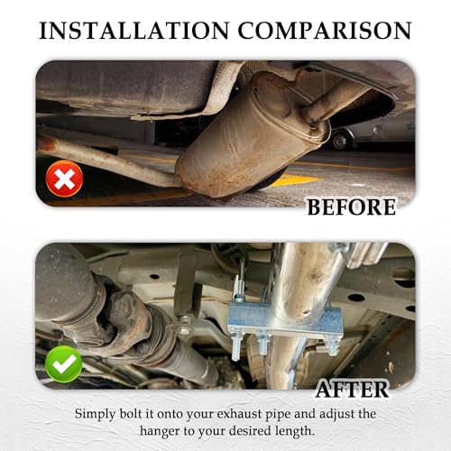2.25 inch Exhaust Clamp with Hanger,Heavy Duty Exhaust Hanger with Clamp for 2-1/4" Exhaust Pipe,Universal Muffler Hanger Automotive Tools for Most Car Truck EExhaust Systems (2.25 inch) - color: 2.25 Inch