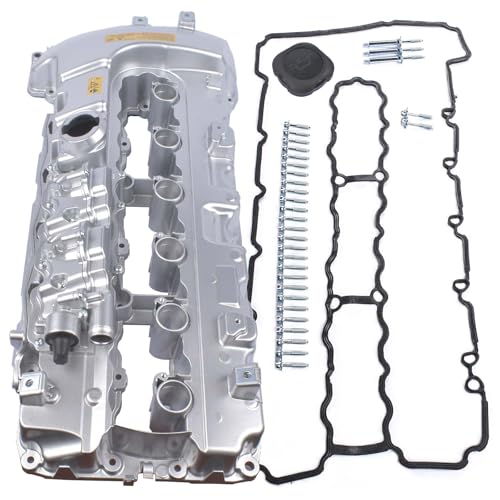 Upgraded Aluminum Engine Valve Cover With Oil Cap 264-936 Replacement for BMW N54 135i 335i 535i 740i 740Li M2 M235i M240i X6 Z4 L6 3.0L - 11127565284 11127565286 - size: 11127565284