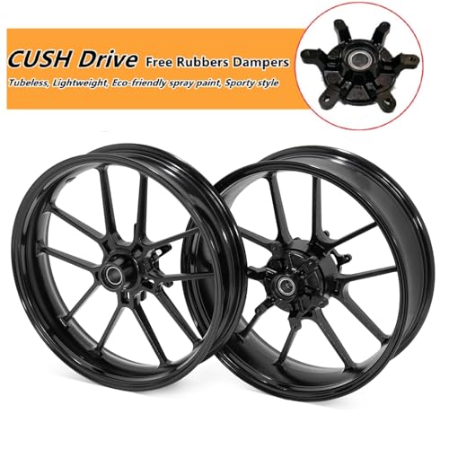 TOFR 17" Wheel Rims Cush Drive Wheels Tubeless for EXC SX XCF 125-500 04-24 - color: Black, size: Front Rear