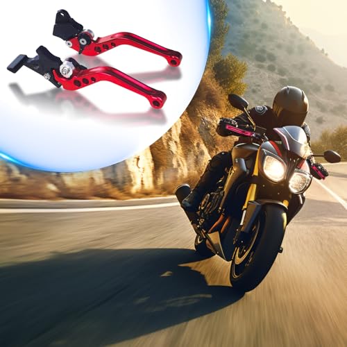 Short Brake Clutch Levers,Aluminum Alloy Motorcycle Brake Handle Levers Red