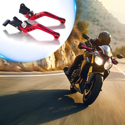 Short Brake Clutch Levers,Aluminum Alloy Motorcycle Brake Handle Levers Red