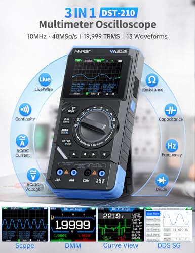 FNIRSI DST-210 3-in-1 10MHz Handheld Oscilloscope Multimeter DDS Generator - color: 10MHz 48MS/s Scope+Meter