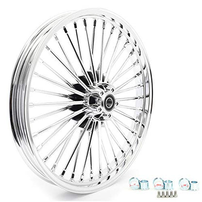 TOFR 21x2.15 18x5.5 Chrome Fat Spoke Wheels For Harley Dyna FXD FXDB 08-17 - color: 21x2.15 18x5.5 Chrome, size: Dyna 2008-2017