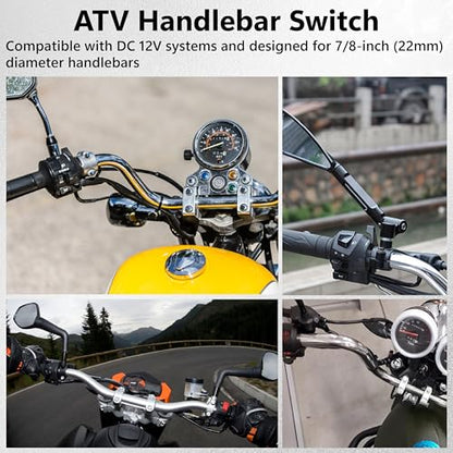 Motorcycle Handlebar Switch 12V, Waterproof Motorcycle Light Toggle Switch - color: 1 PC