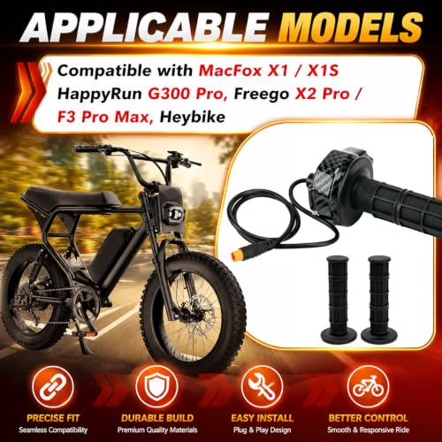 Full Twist Throttle for Macfox, Surron Throttle Grip for HappyRun Qlife - color: Charcoal